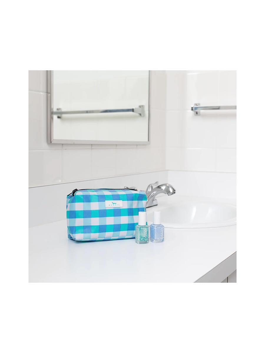 Small Checked Travel Pouch
