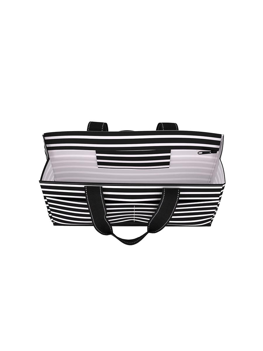 Inside View of Striped Slim Tote