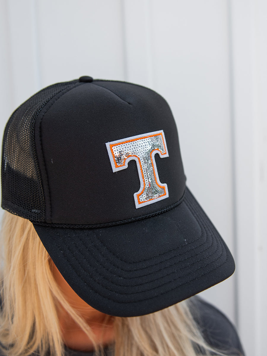 Sequin "Power T" Patch Trucker Hat