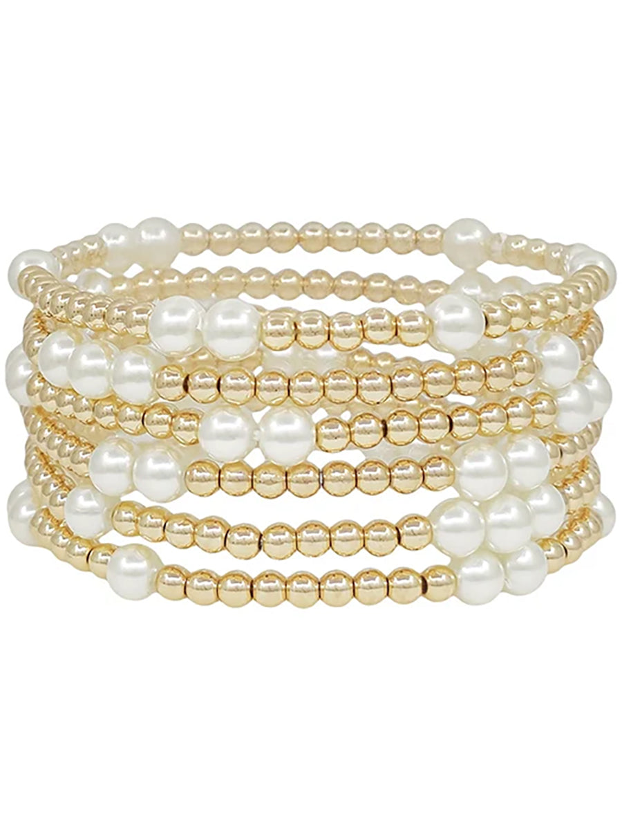 Beaded and Pearl Stretch Bracelets
