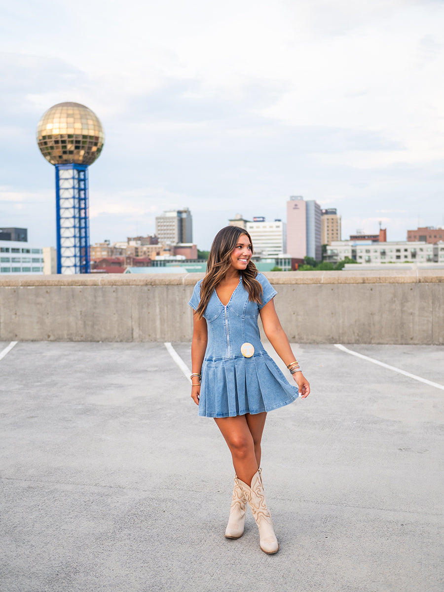 Blue Denim Mini Dress