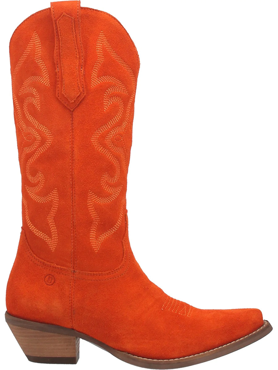 Orange Suede Western Boot