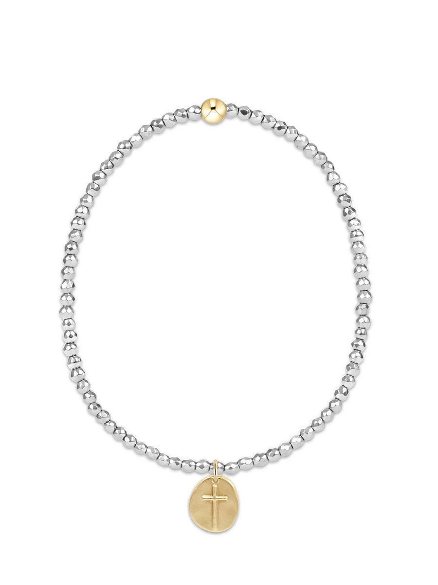 Inspire Small Gold Charm 2mm Bead Bracelet, Gemstone (3 Colors)