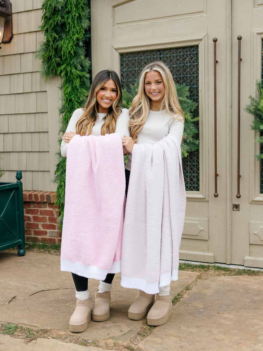 Solid Blankets with White Trim