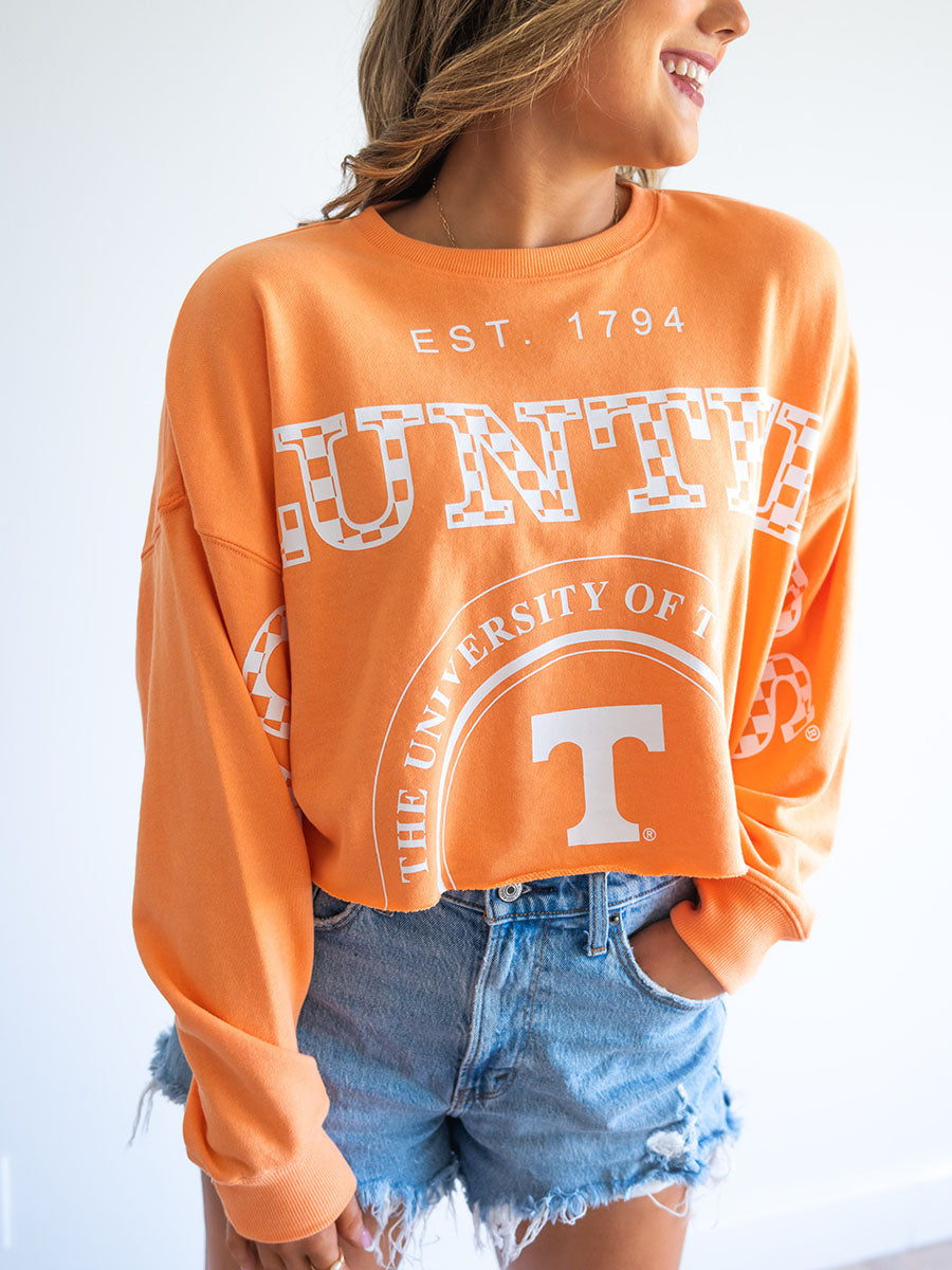 Cropped Tennessee Volunteers orange shirt