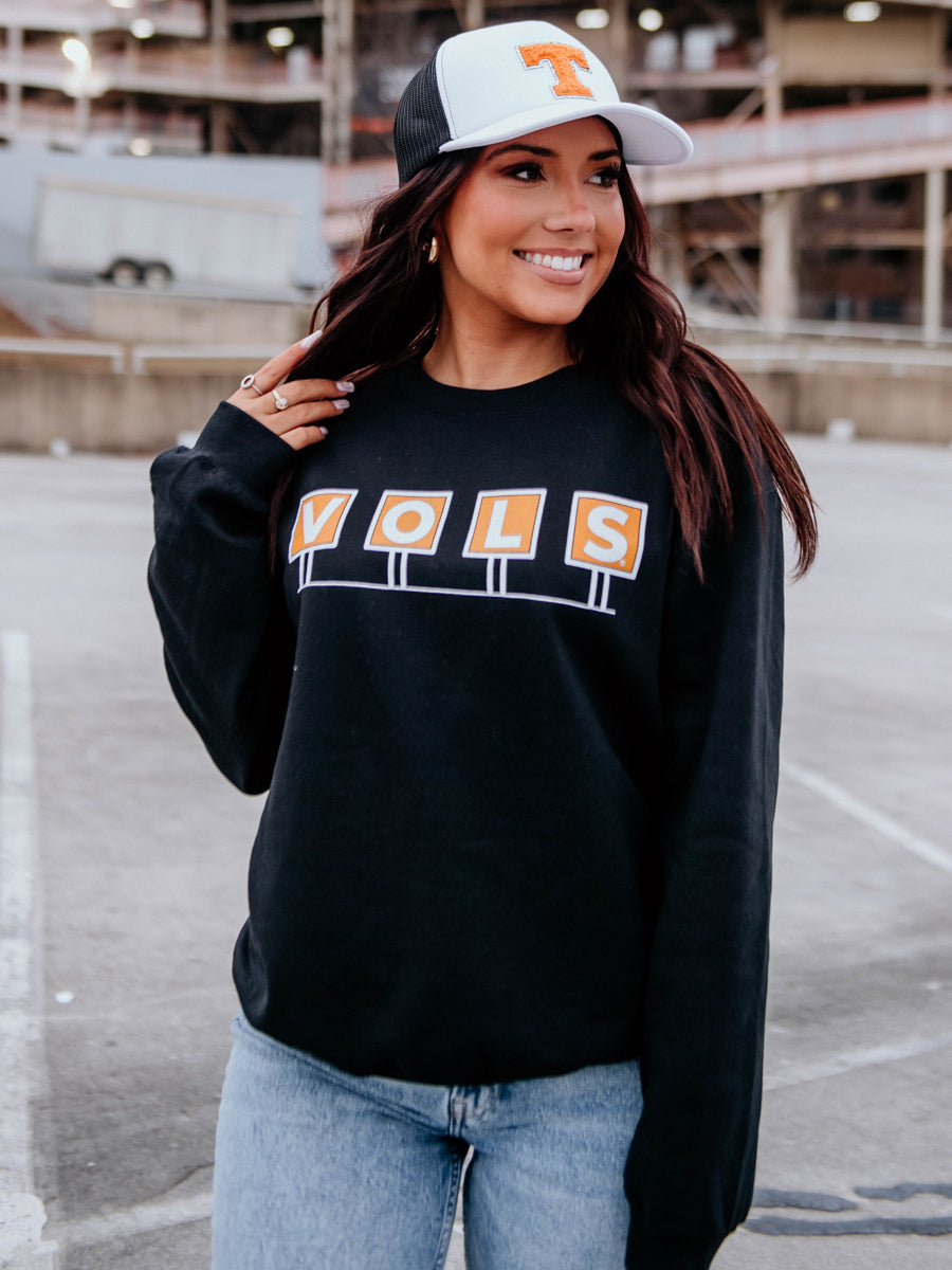 "VOLS" Stadium Sign Black Crew Sweatshirt