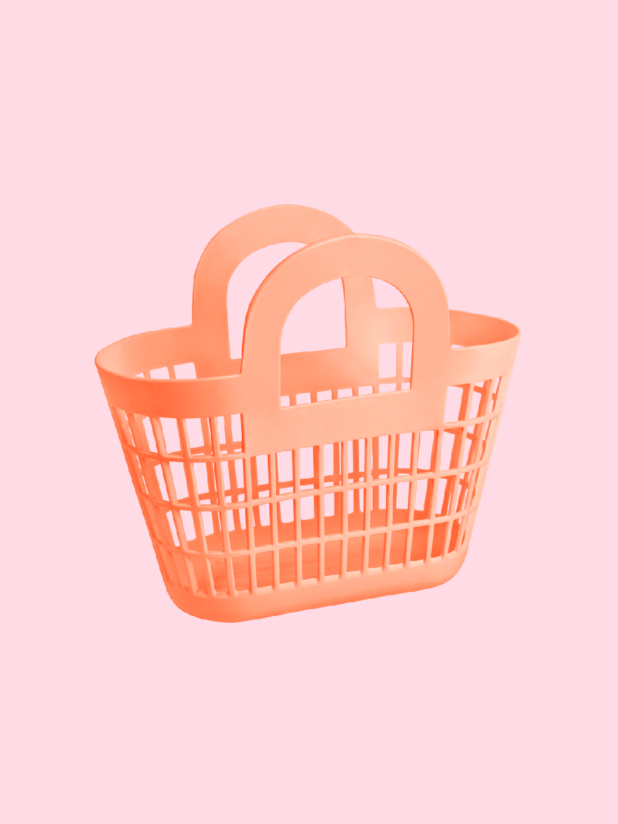 Peach Rosie Basket Tote