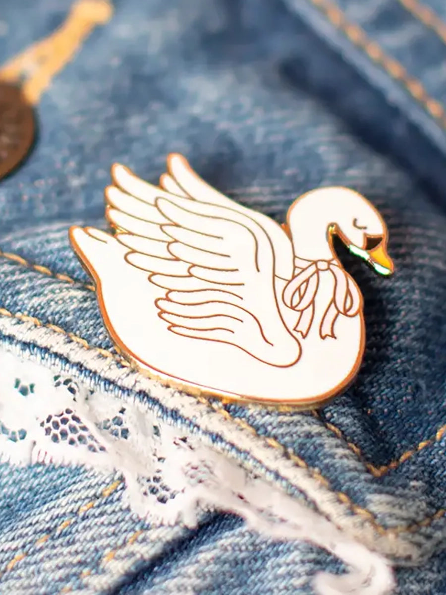 Swan Enamel Pin