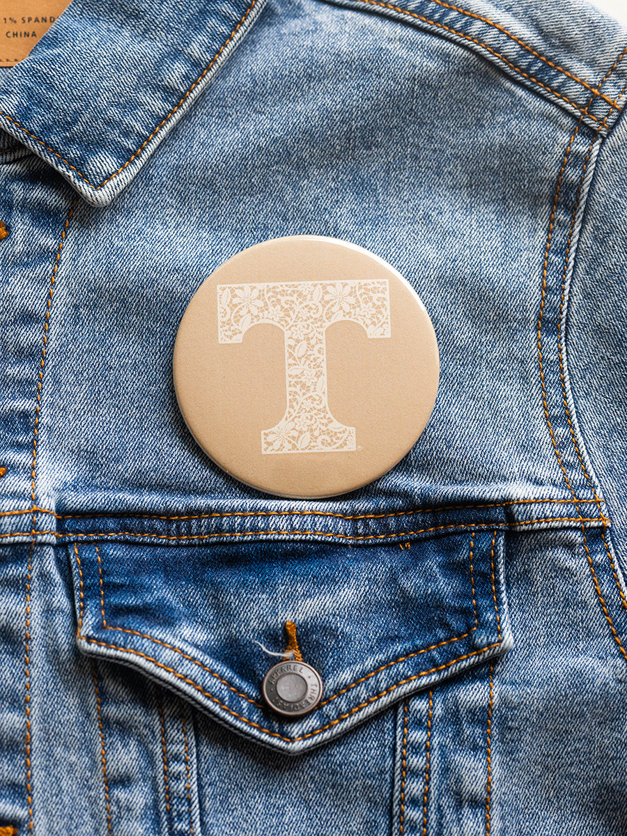 Tan with White Power T Button