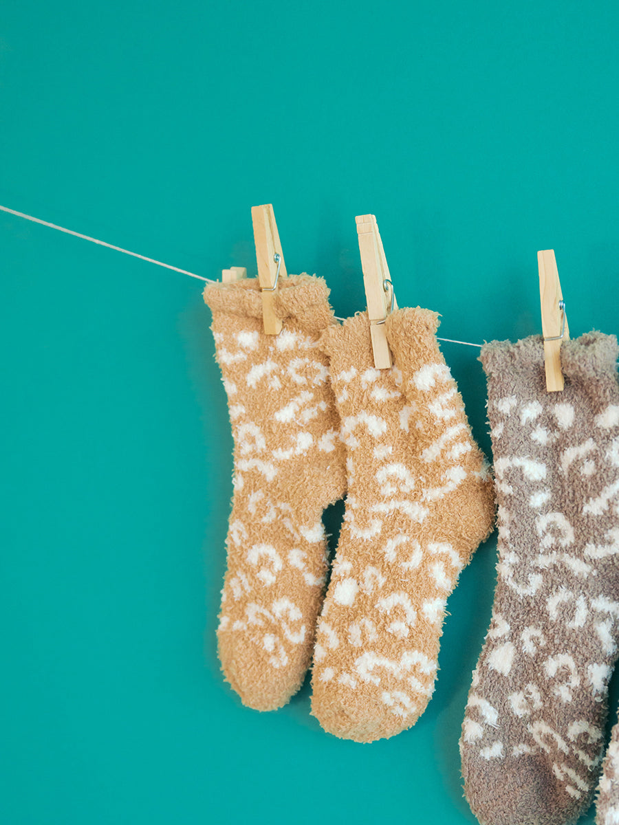 Leopard Soft Chenille Socks