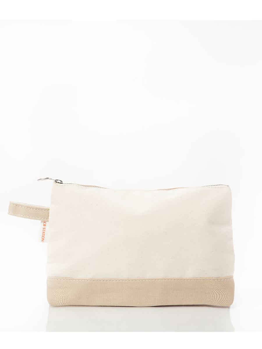 Canvas Makeup Bag with Tan Base