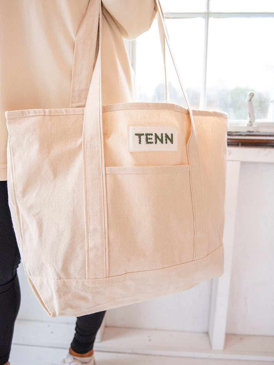 Canvas Tote with Green TENN patch