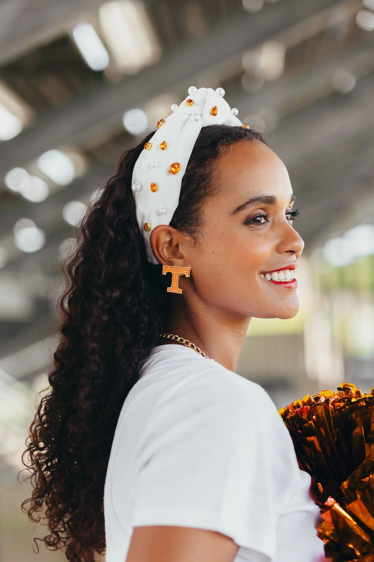 Pavé "Power T" Stud Earrings