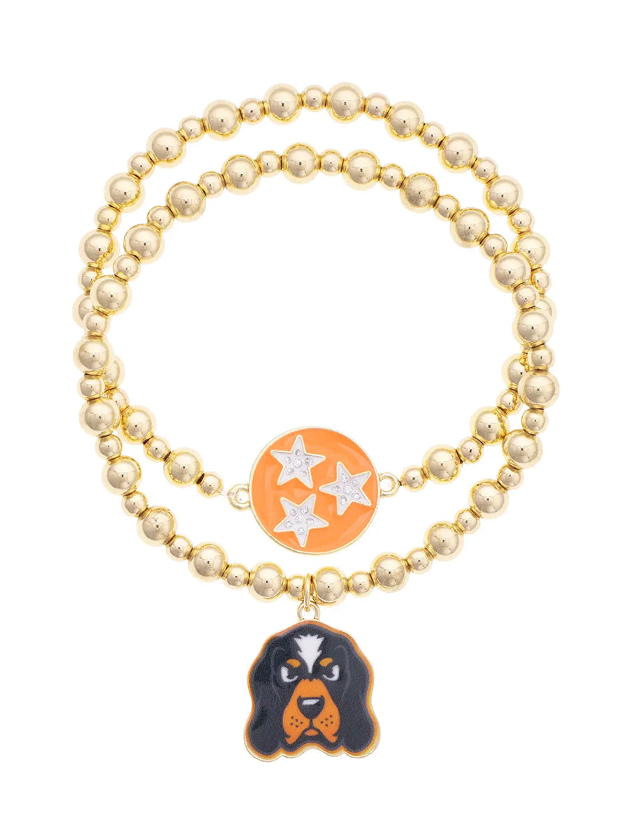 Tennessee Vols Ball Bead Bracelet Set