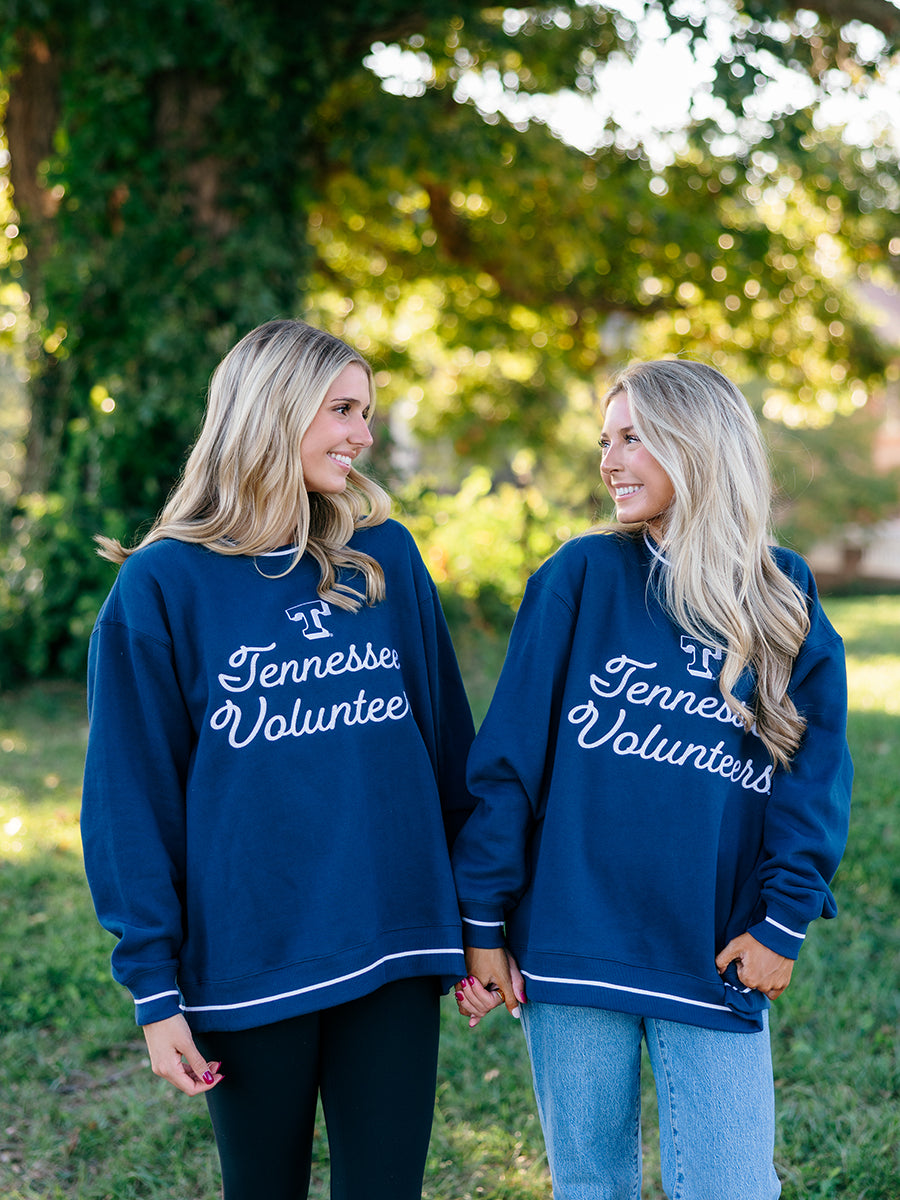 Navy "Tennessee Volunteers" Script Crew Sweatshirt