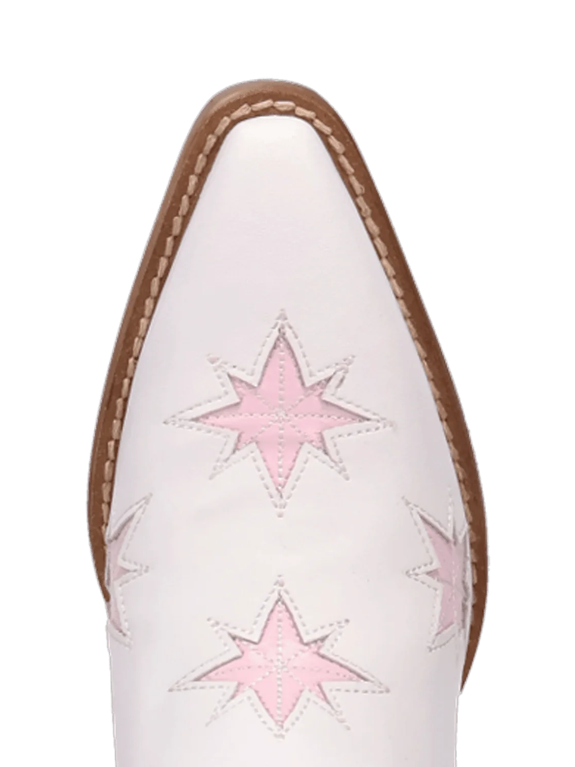 Dingo White Boots with Pink Starbursts