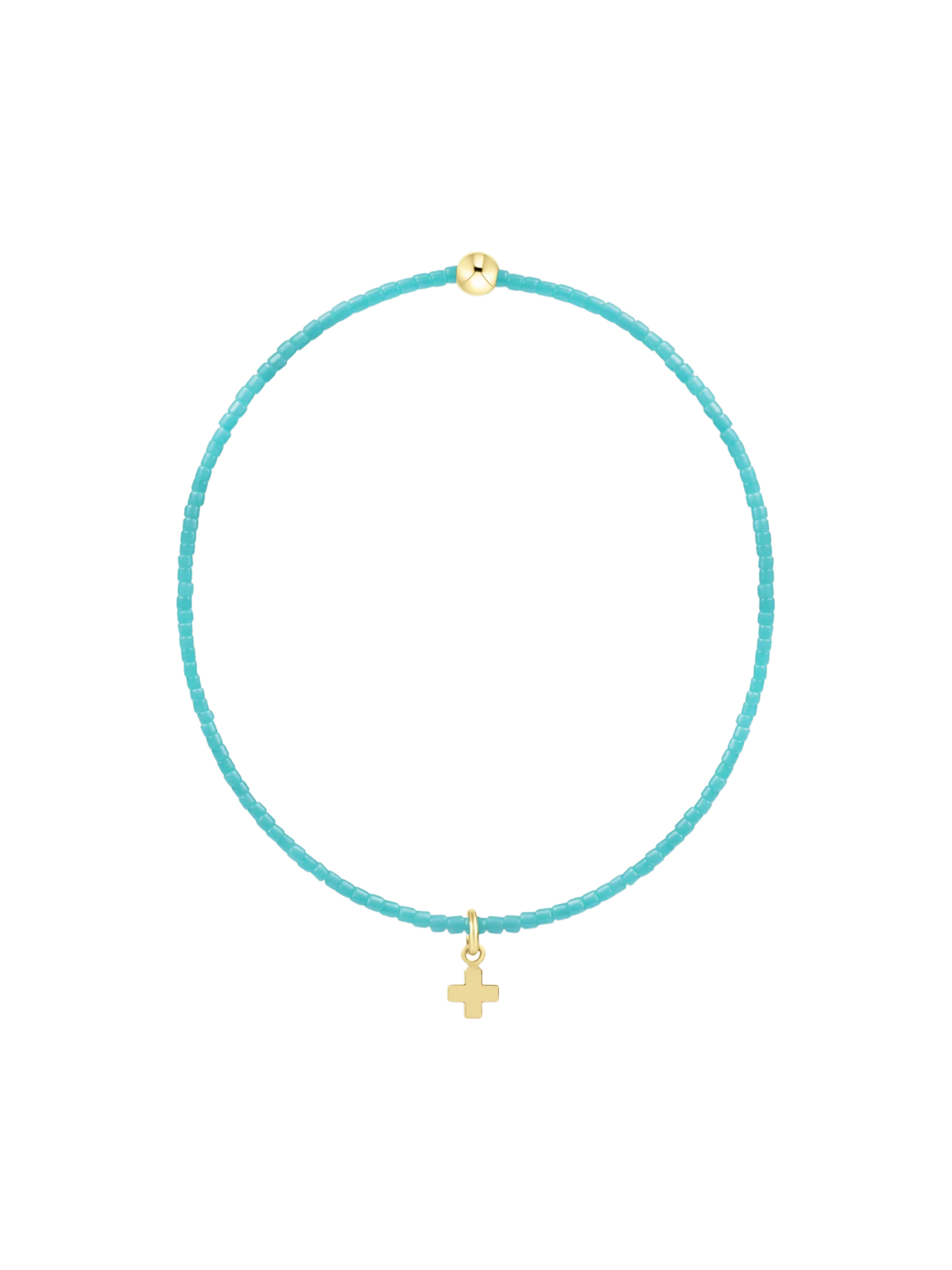 gold cross turquoise bead bracelet