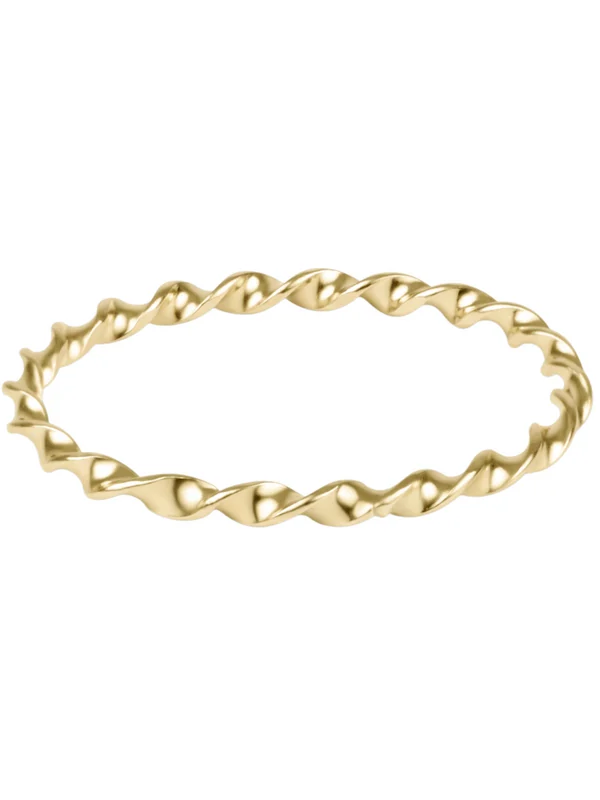 Classic Gold Twisted Thin Band Ring