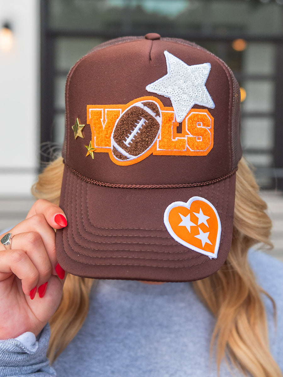 "Vols" Football Brown Custom Trucker Hat
