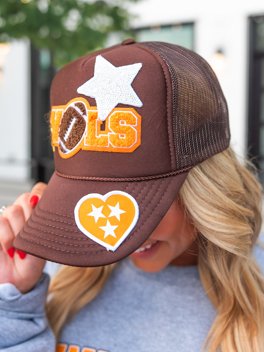 "Vols" Football Brown Custom Trucker Hat