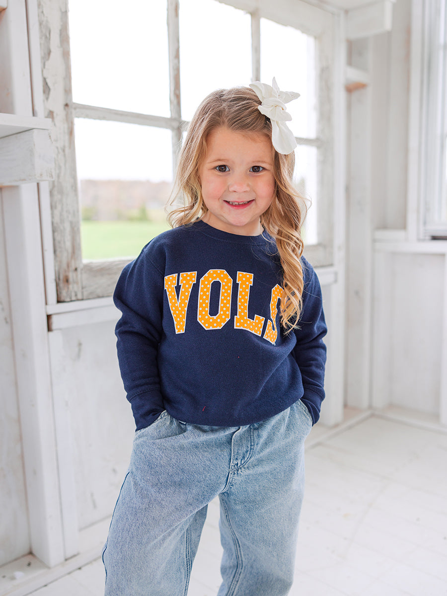 Kids Navy VOLS Crew Sweatshirt