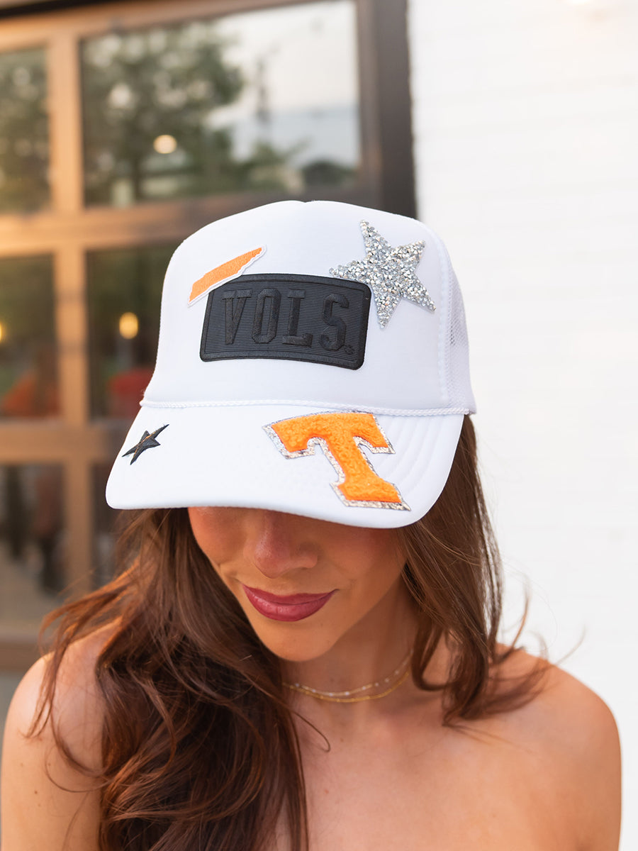 "VOLS" White Custom Trucker Hat