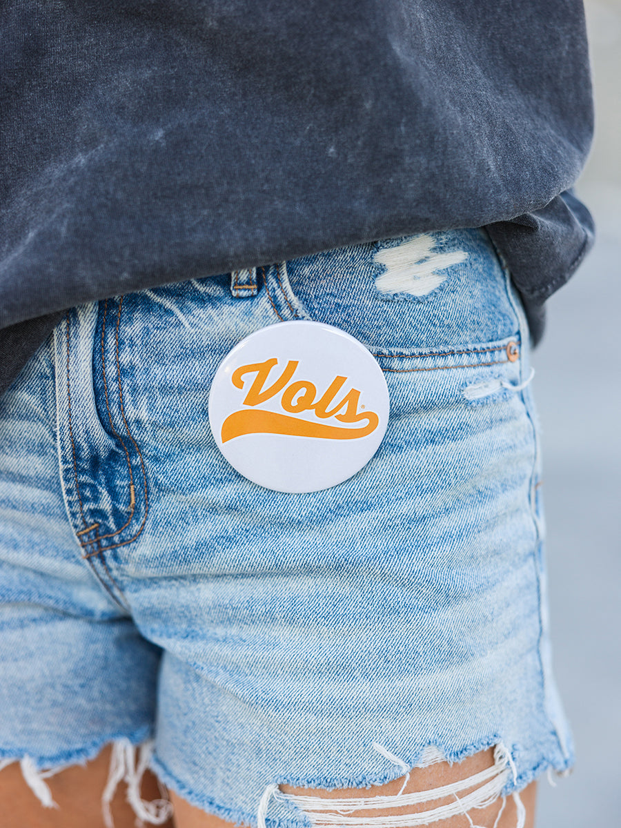 White Vols 3" Button