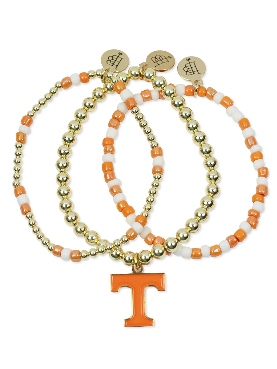 Power T Orange and White Bracelet Set