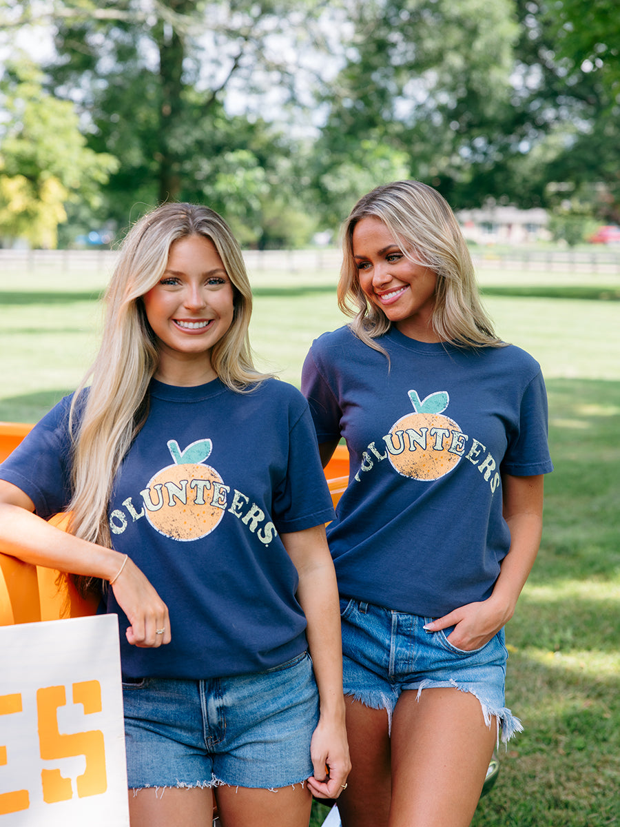 "VOLUNTEERS" Arch & Orange Short-Sleeve Navy T-Shirt
