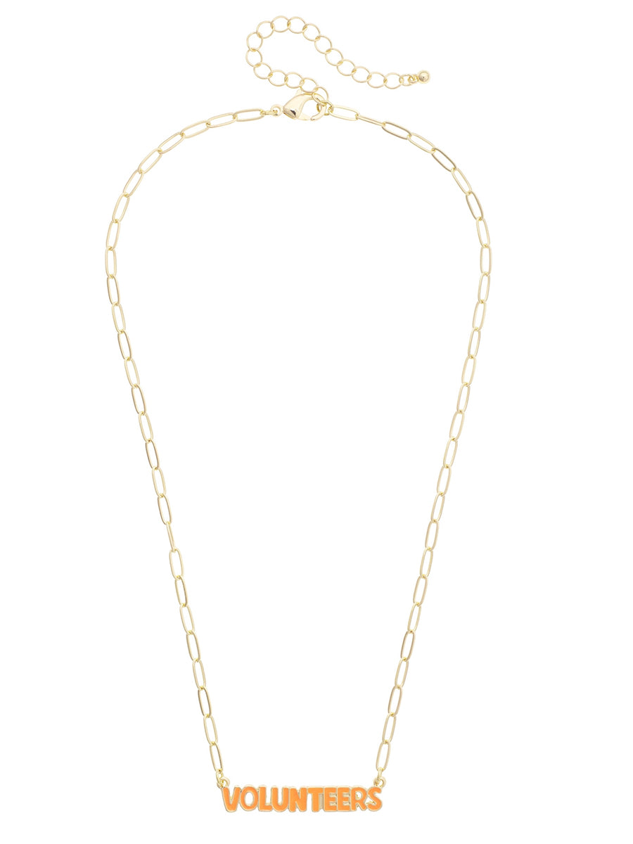 Volunteers Puffy Nameplate Necklace