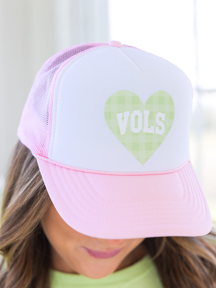 Lime Green VOLS Heart Cap
