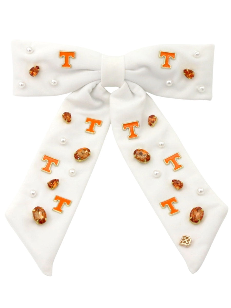 Tennessee White Bow Barrette