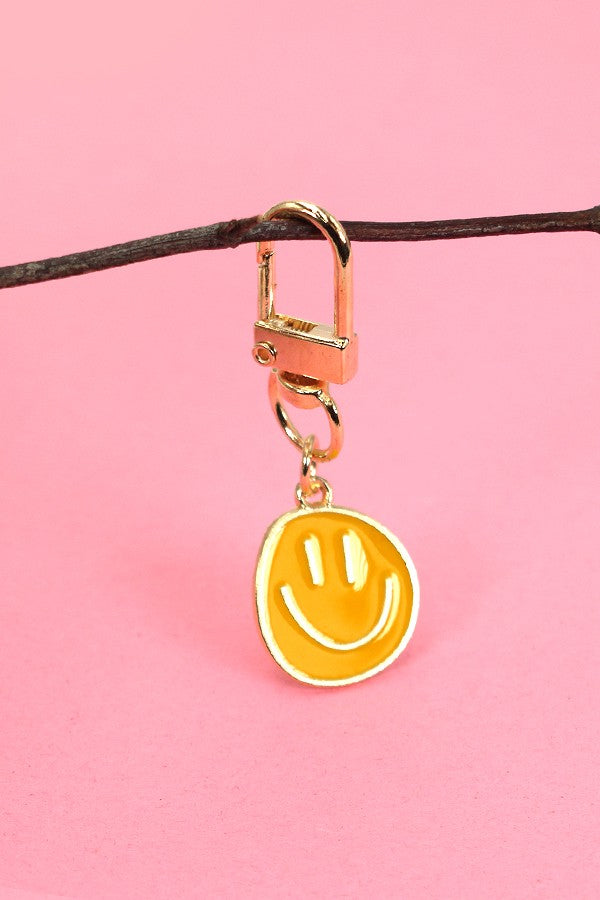 Enamel Smiley Face Keychain
