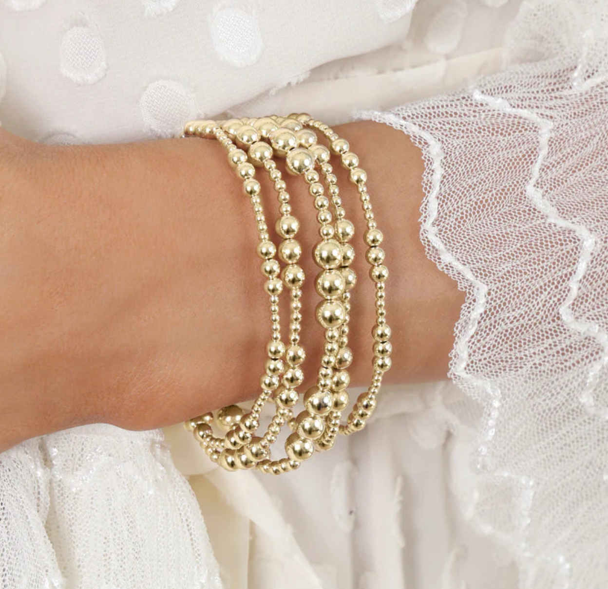 Gold Bead Multi-Strand Bracelet