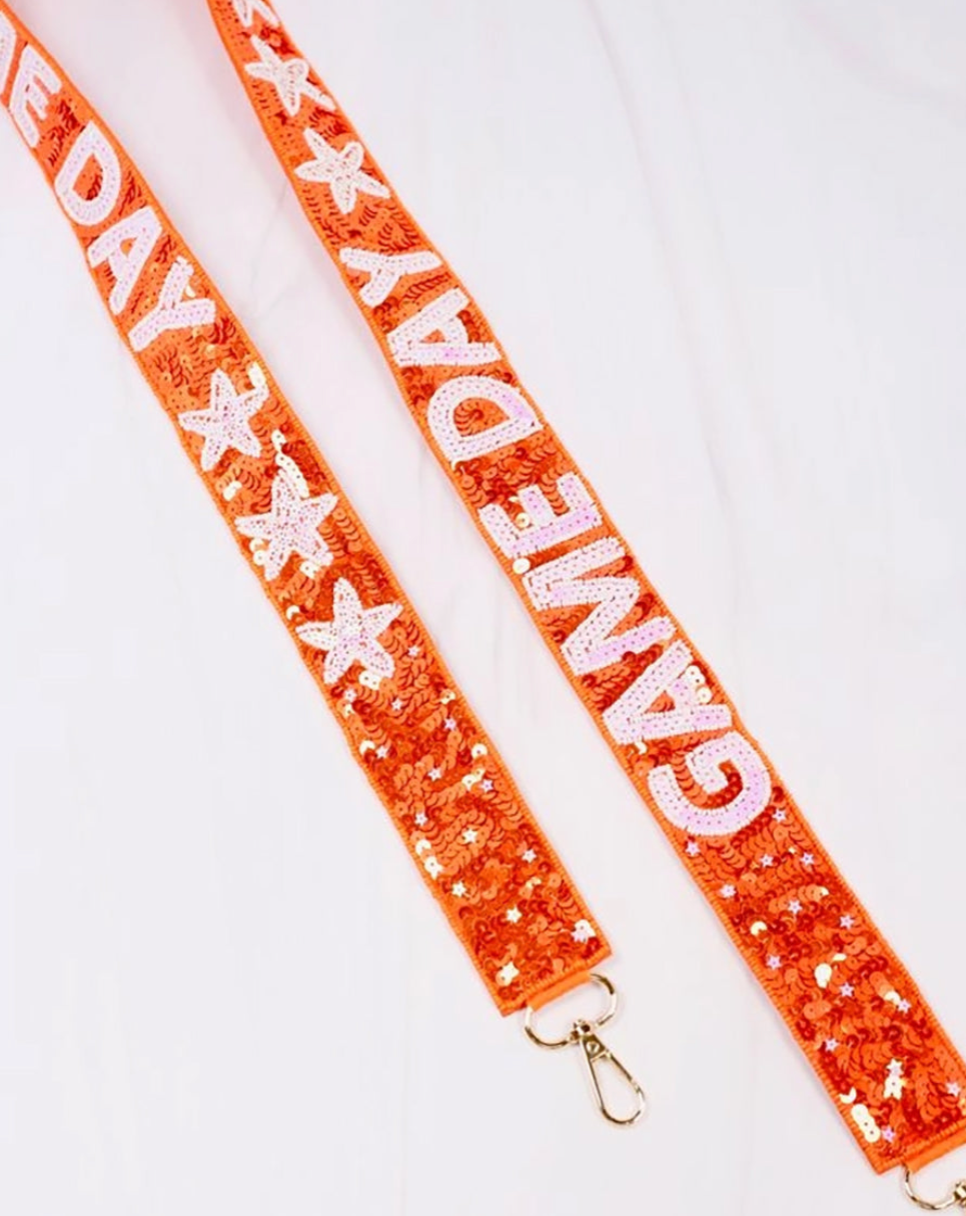 Orange Sparkly GAMEDAY Purse Strap