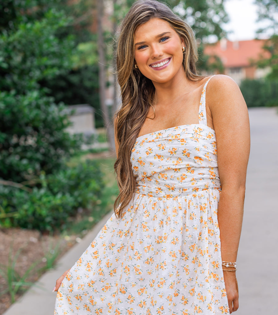 Orange Floral Sundress