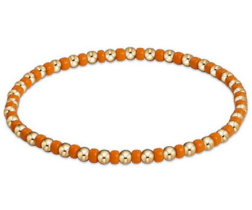 Orange and Gold Beaded Bracelet