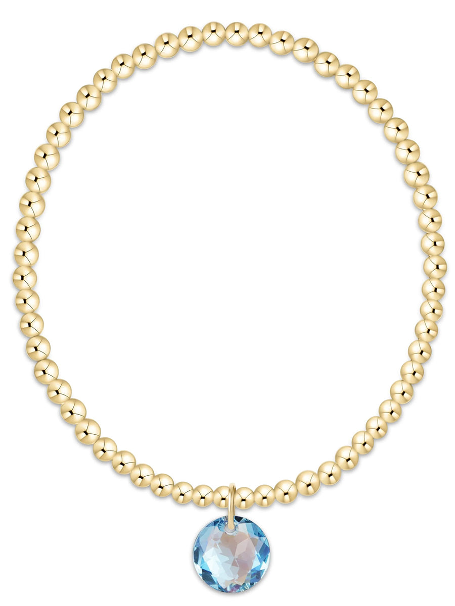 Classic Gold 3mm Bracelet-Reflection Charm (12 Colors)