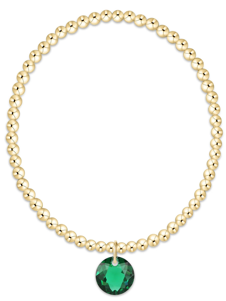 Classic Gold 3mm Bracelet-Reflection Charm (12 Colors)