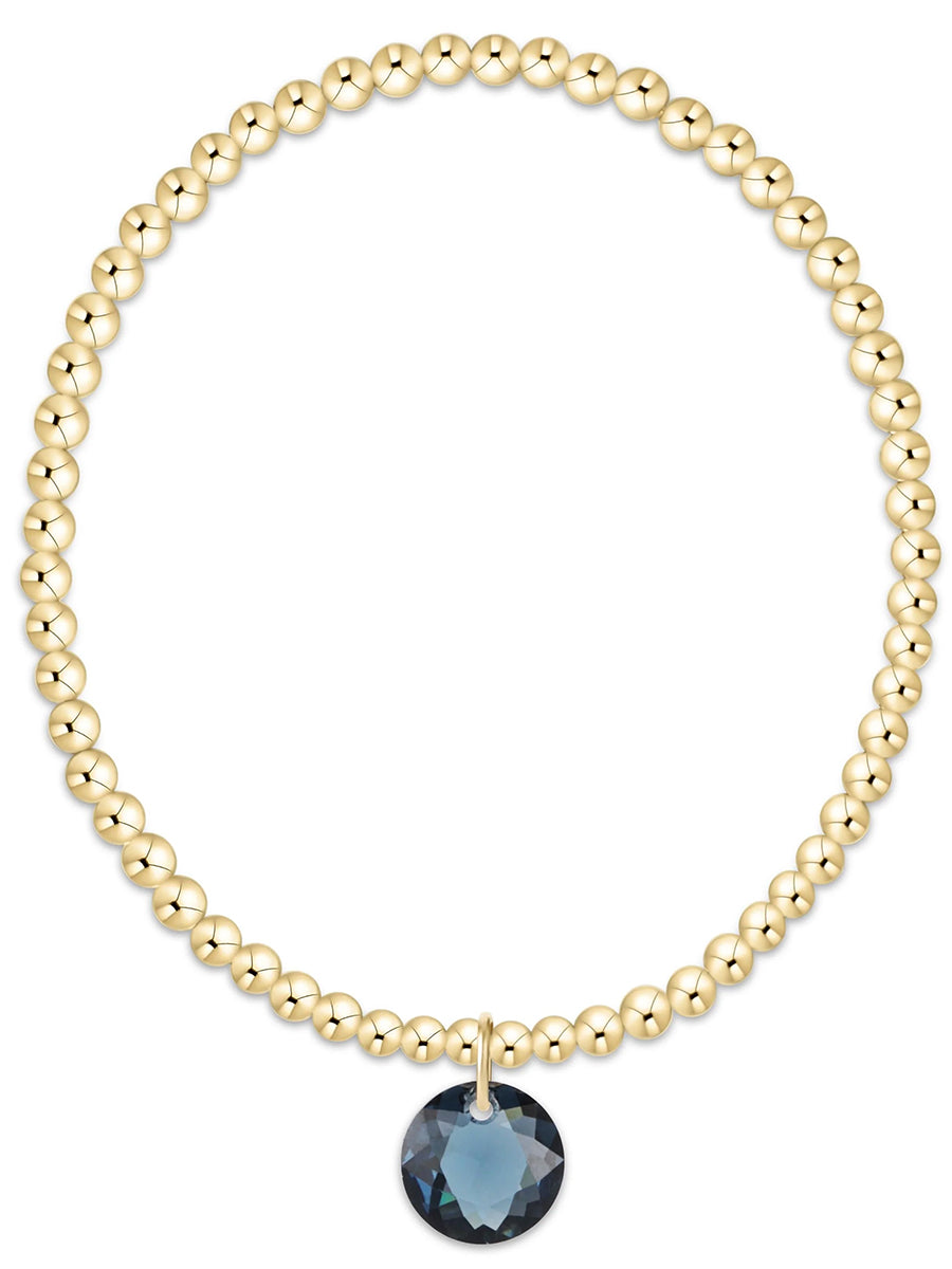 Classic Gold 3mm Bracelet-Reflection Charm (12 Colors)