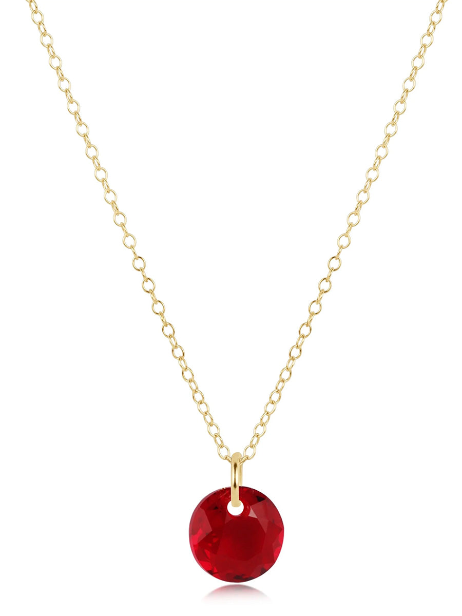 16" Gold Necklace -Small Reflection Charm (12 Colors)