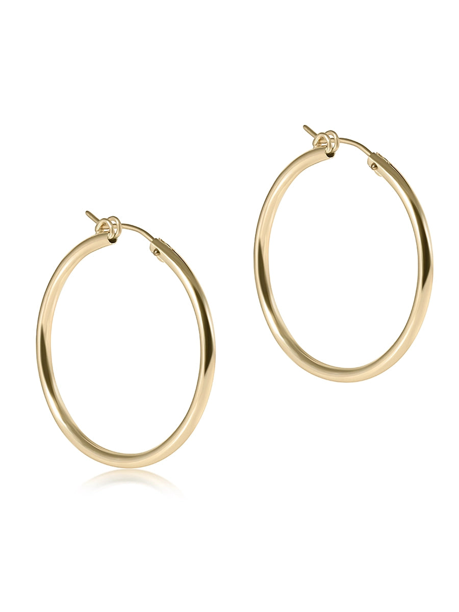 Round Gold 2mm Post Hoops (3 Sizes)