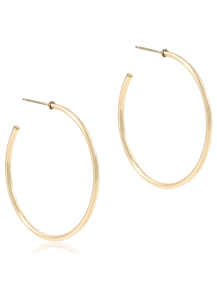 Round Gold 2mm Post Hoops (3 Sizes)
