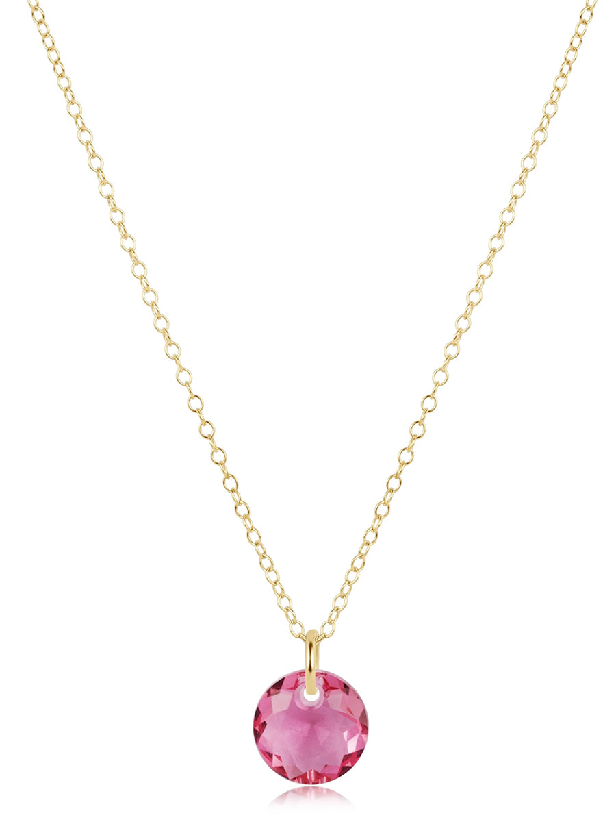 16" Gold Necklace -Small Reflection Charm (12 Colors)