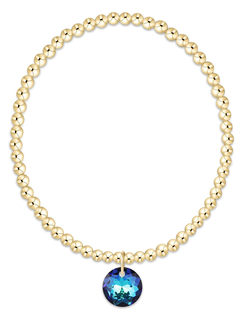 Classic Gold 3mm Bracelet-Reflection Charm (12 Colors)