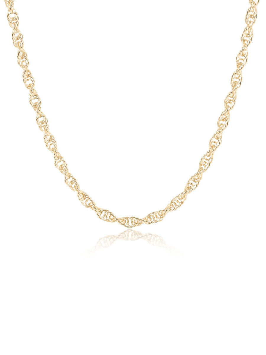 E-Newton Gold Textured Chain Necklace