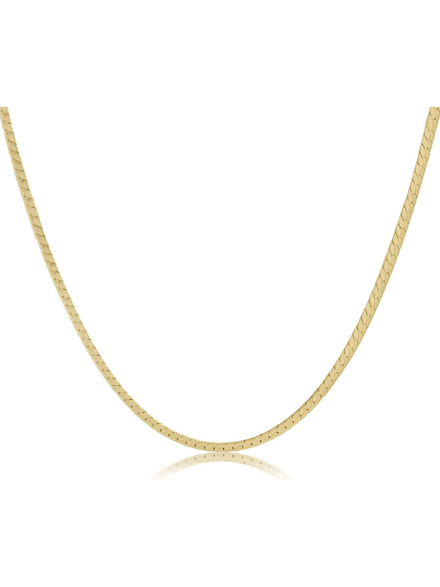 herringbone chain gold necklace