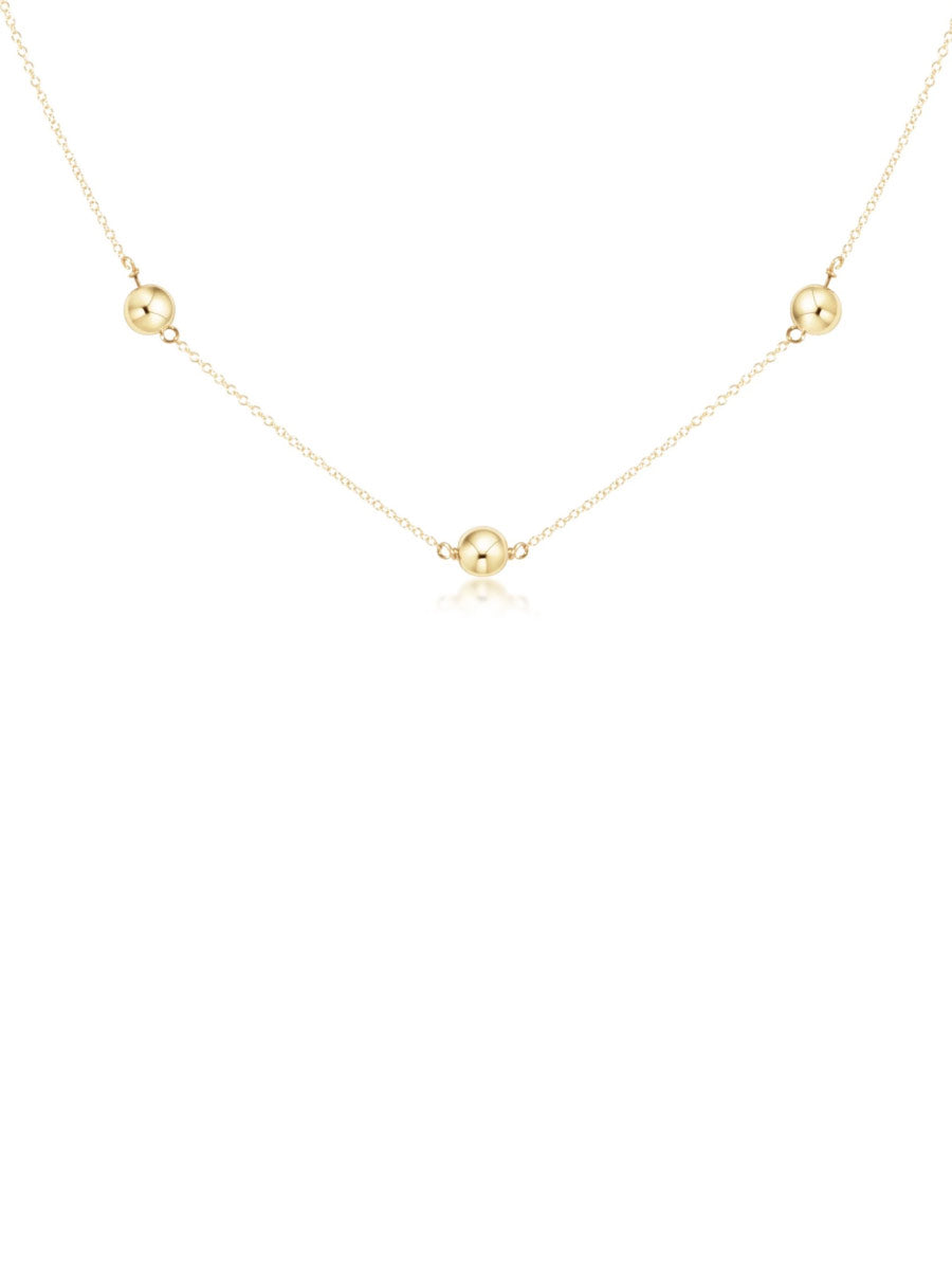 E-Newton Gold 6mm Beaded Chain Necklace