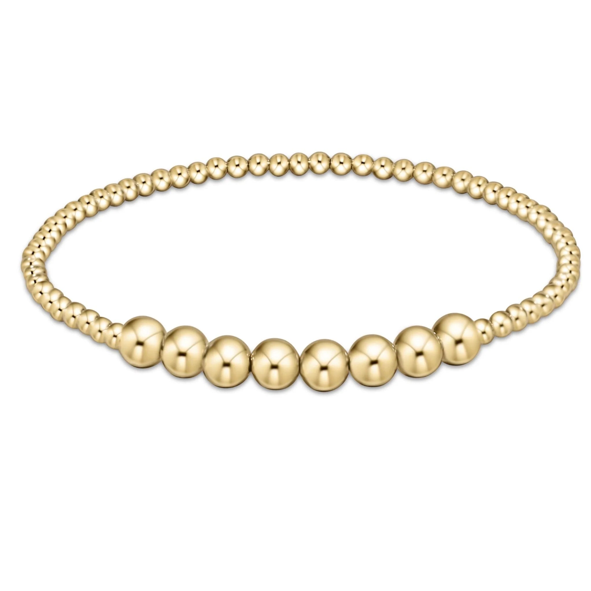E-Newton 2 sizes of Gold Beads Bracelet
