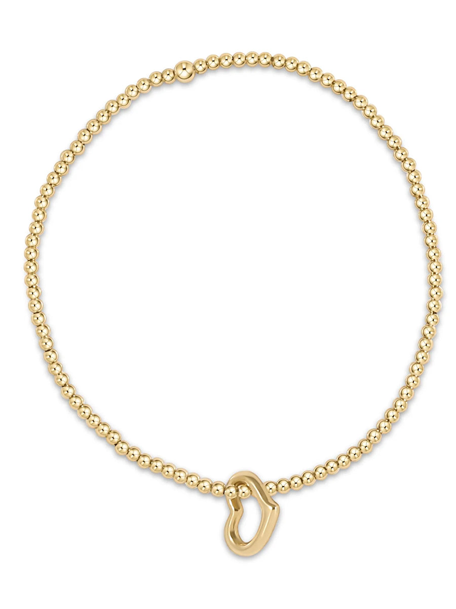 Classic Gold 2.5mm Bead Love Charm Bracelet